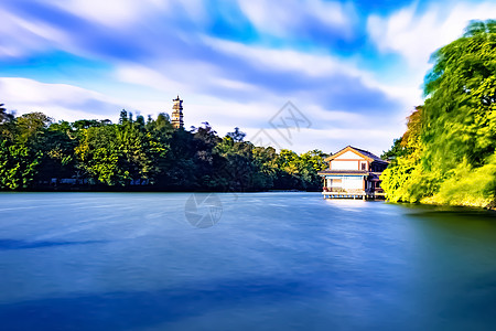 城市旅游海报广东惠州西湖自然风光背景