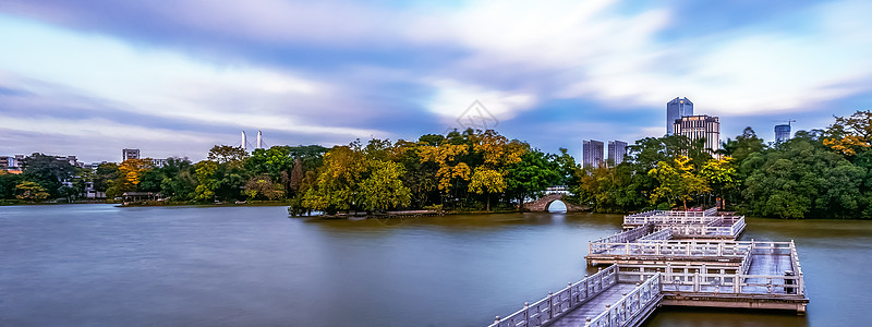 树木风景西湖九曲石桥背景背景