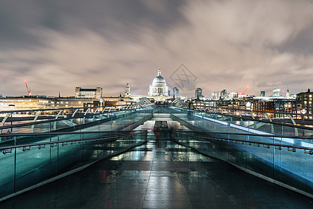 伦敦千禧桥夜景英国伦敦千禧桥背景