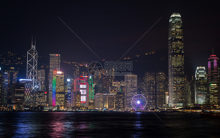 香港维多利亚港夜景图片