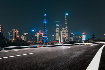 建筑外墙夜景上海城市公路背景