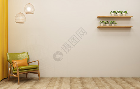 白墙效果图现代简洁风家居陈列室内设计效果图背景