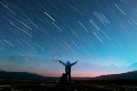 流星雨的星空高清图片