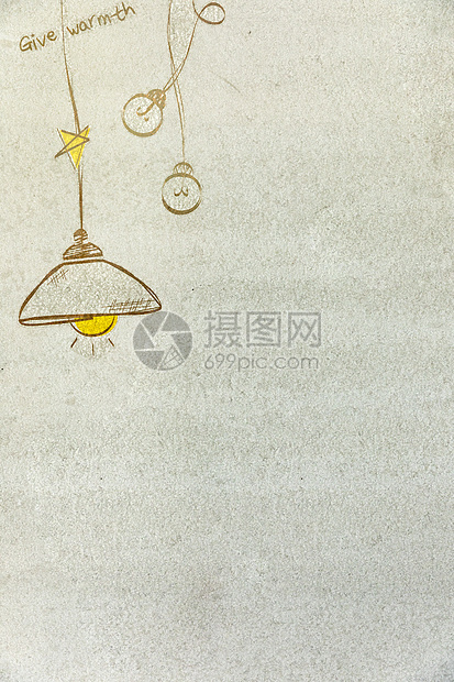 创意灯泡简笔素描背景图片