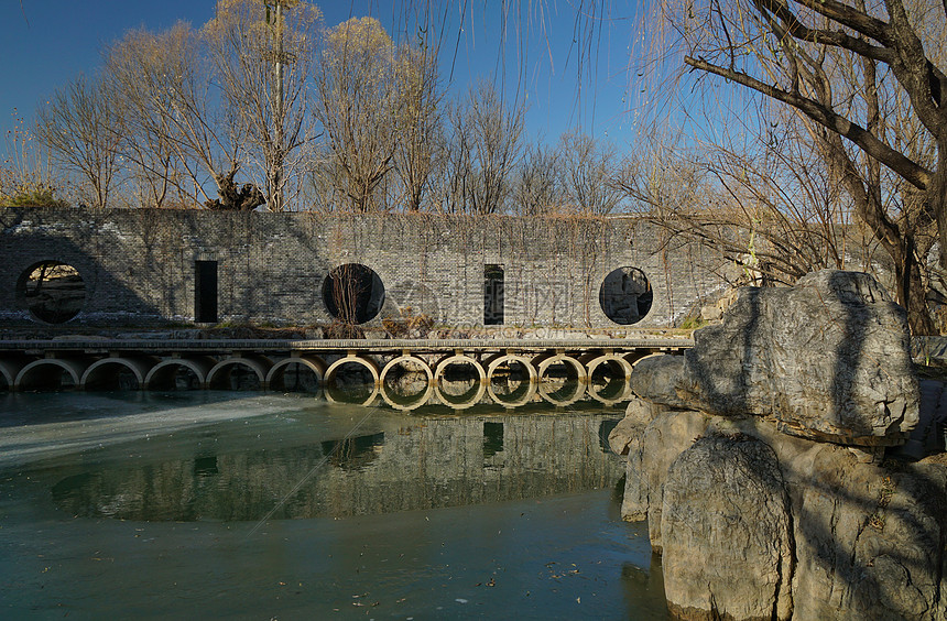 冬天北京公园的小景图片