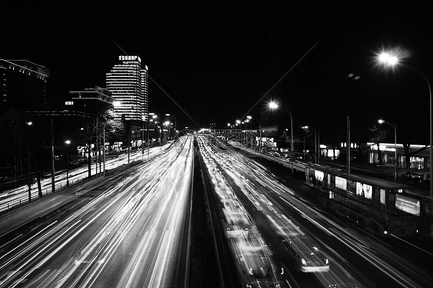 北京冬天马路夜景图片