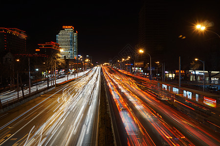 北京冬天马路夜景图片