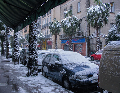 南法冬天下雪了背景图片