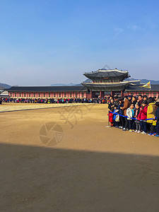 春节韩国首尔的景福宫表演图片