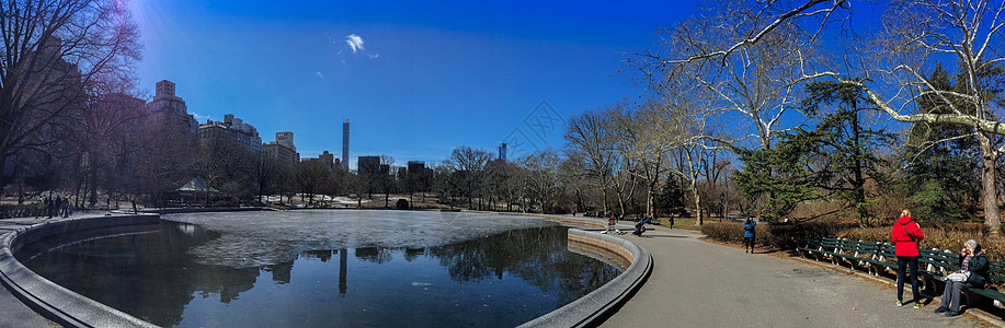 纽约中央公园冬天的景色图片