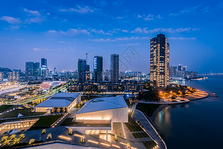 公园城市深圳城市夜景背景