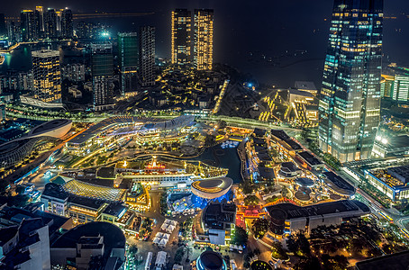 海上别墅海上世界的夜景背景