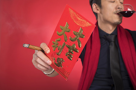 新年送福新年商务人像背景