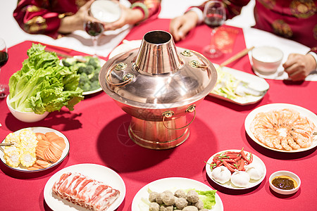 吃饭场景团圆饭年夜饭场景背景