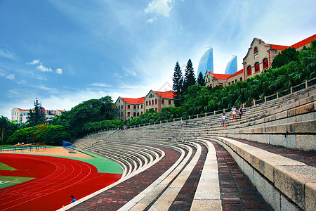 校园景色厦门大学体育场背景