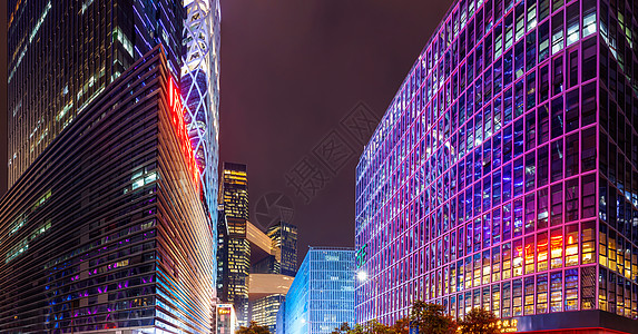 深圳滨海建筑夜景特写背景