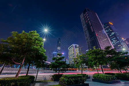 街景夜晚深圳城市夜景背景