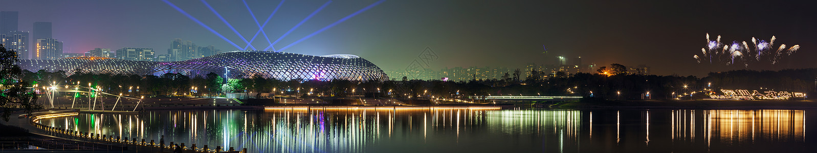 城市夜景深圳人才公园春茧体育中心夜景背景