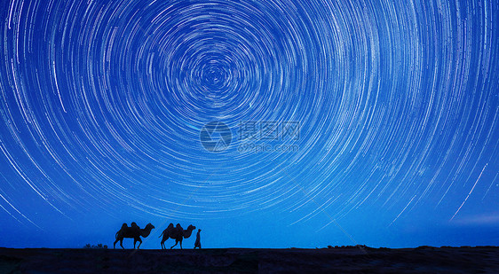 沙漠夜空星空图片