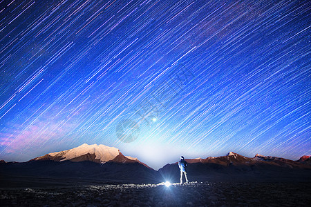 星空帐篷夜空星空星轨设计图片