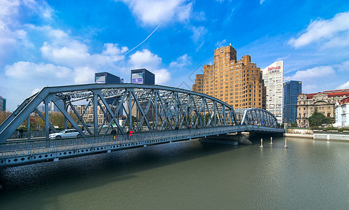 钢结构桥上海外白渡桥背景