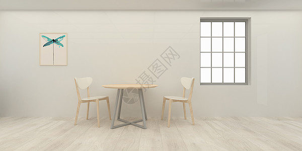 窗效果图现代简洁风餐厅家居陈列室内设计效果图背景