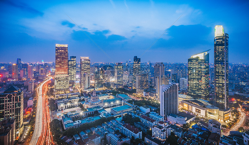 上海嘉里中心城市夜景图片