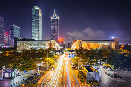 道路夜景傍晚城市大道背景