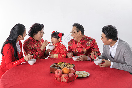 元宵节新年里吃元宵背景