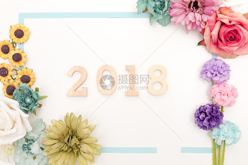 2018鲜花背景留白图片