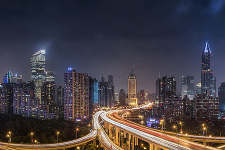 城市车流夜景现代城市夜景背景