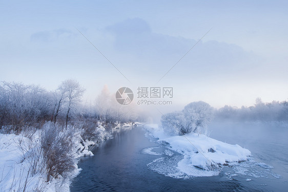 冰雪素材 冰瀑 雾凇图片