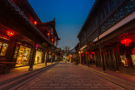 台儿庄古城夜景背景图片