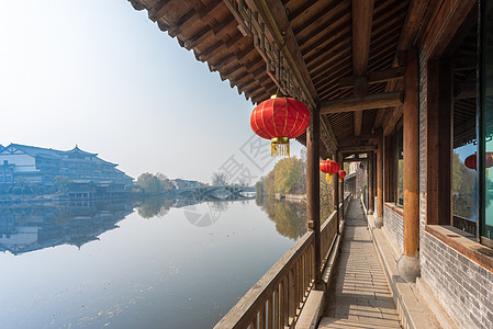 台儿庄风光冬季台儿庄古城风光背景