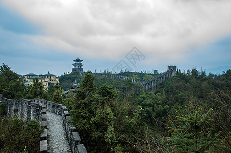 虎山长城湖北恩施土司城风景背景