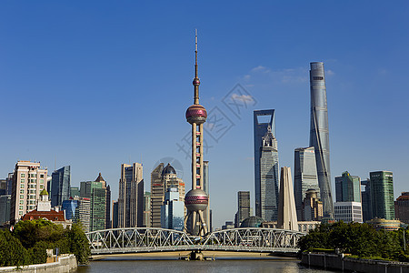 上海外白渡桥和陆家嘴酒店高清图片素材
