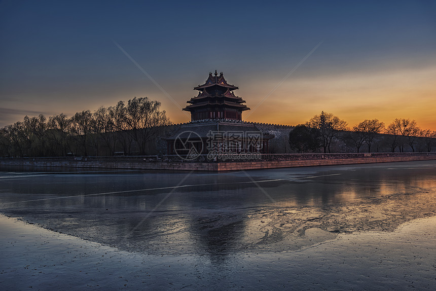 北京故宫角楼夜景图片