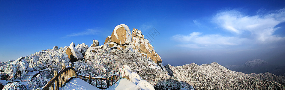 天柱山雪景雪后初霁五女峰高清图片