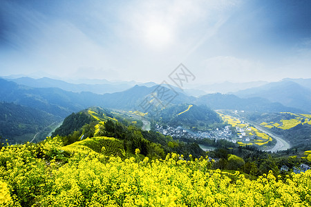 山村支教山村的春天背景