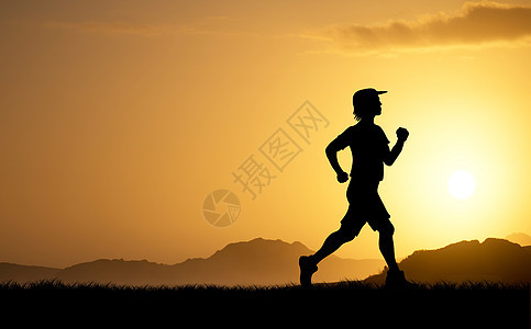 健康运动跑步登山高清图片素材