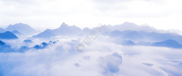 蓝天云海云海背景