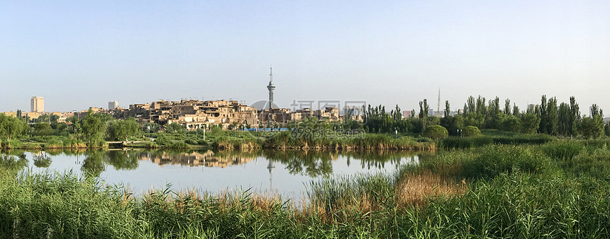 新疆喀什老城全景图图片