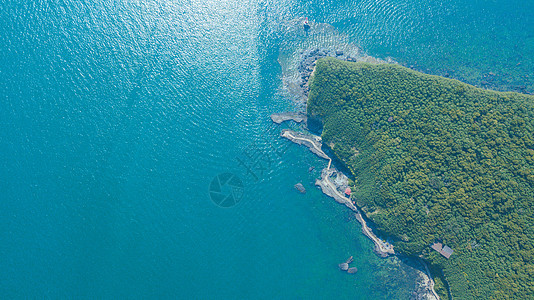 角度不同航拍北海涠洲岛的火山地质公园背景