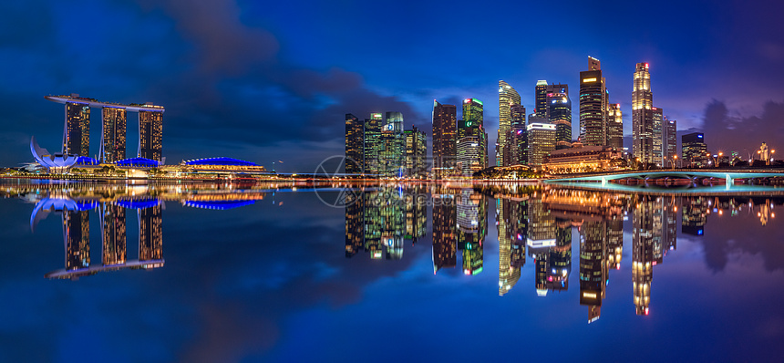 新加坡滨海湾全景高清大图图片