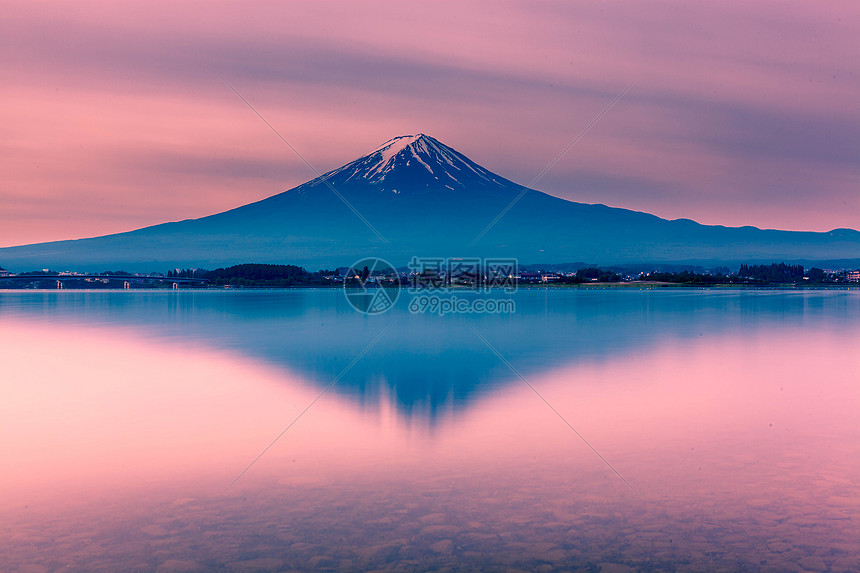 日本富士山夕阳图片