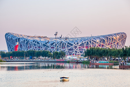 卡通北京北京国家体育场鸟巢背景