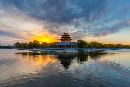 角楼日出背景图片