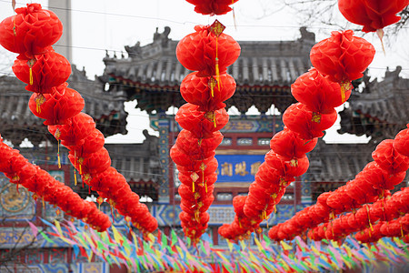 春节庙会红灯笼背景图片