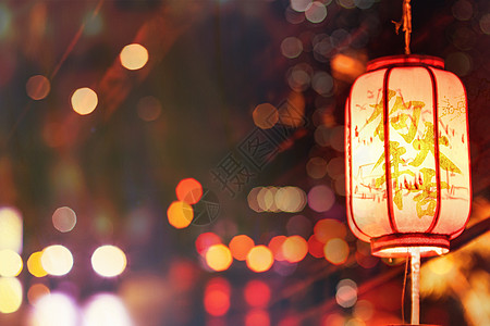 红灯笼夜景新年灯笼节日背景设计图片