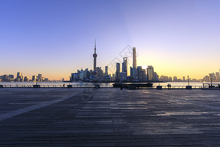 上海地标外滩东方明珠陆家嘴背景图片